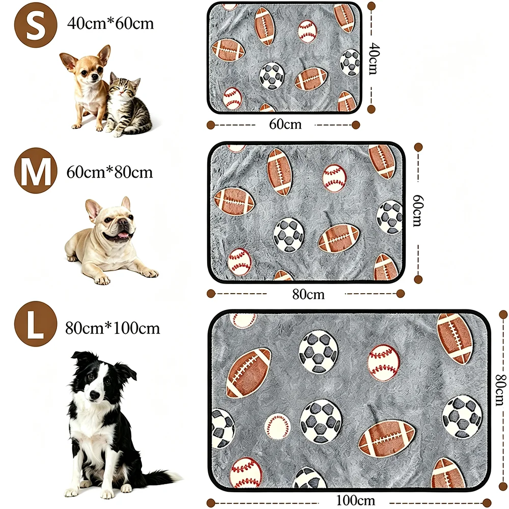 2PCS Winter Pet Blanket Cute Print Dogs Cat Household Pet Sleeping Sheet Cozy & Warm Pad For Small Medium Large Dog Pug Supplies view 6