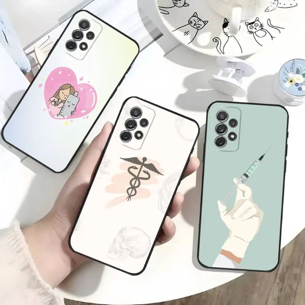 

Nurse Medical Medicine Health Phone Case For Samsung S25,S24,S21,S22,S23,S30,Ultra,S20,Plus,Fe,Lite,Note,10 Black Soft Shell