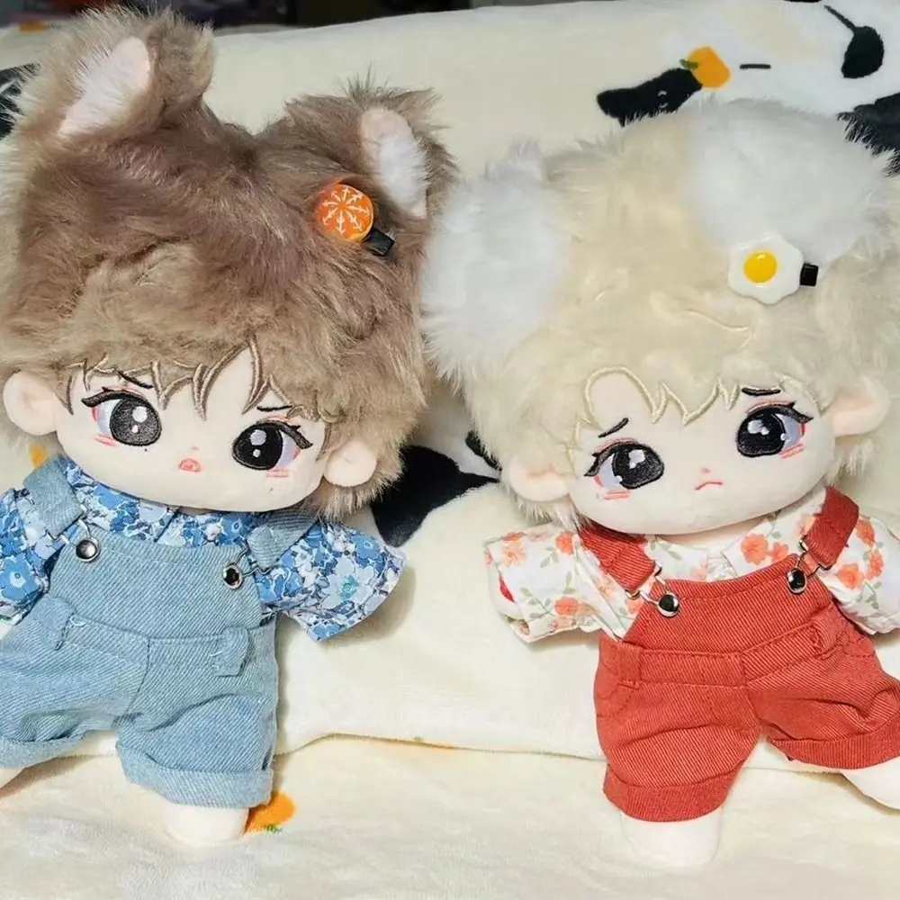 20cm Doll Clothes T-shirt Pants Mini Clothes Overalls Suit For Cotton Stuffed Dolls Toys Accessories Idol Doll Outfit T-shirt