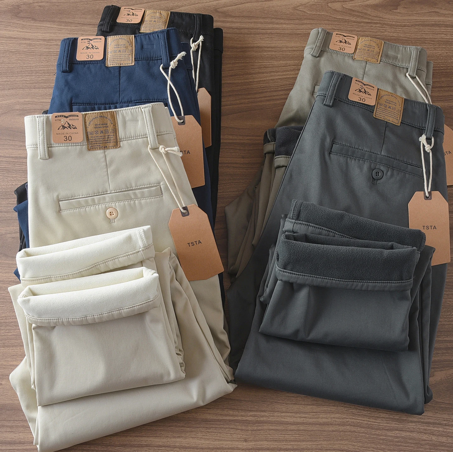 

Winter New American Vintage Thickened Men's Loose Straight Cargo Pants Fashion Washed Keep Warm Multiple Pockets Casual Pants