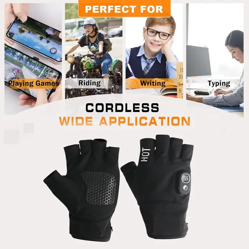 Hand Warmers Gloves Rechargeable Electric Gloves 3 Temperature Settings Heated Mittens Cold Weather Accessories Hand Warmer For