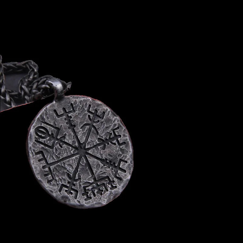 New Viking Compass Rune Aegishjalmur Pendant Necklace for Men Women Personality Charm Ornament