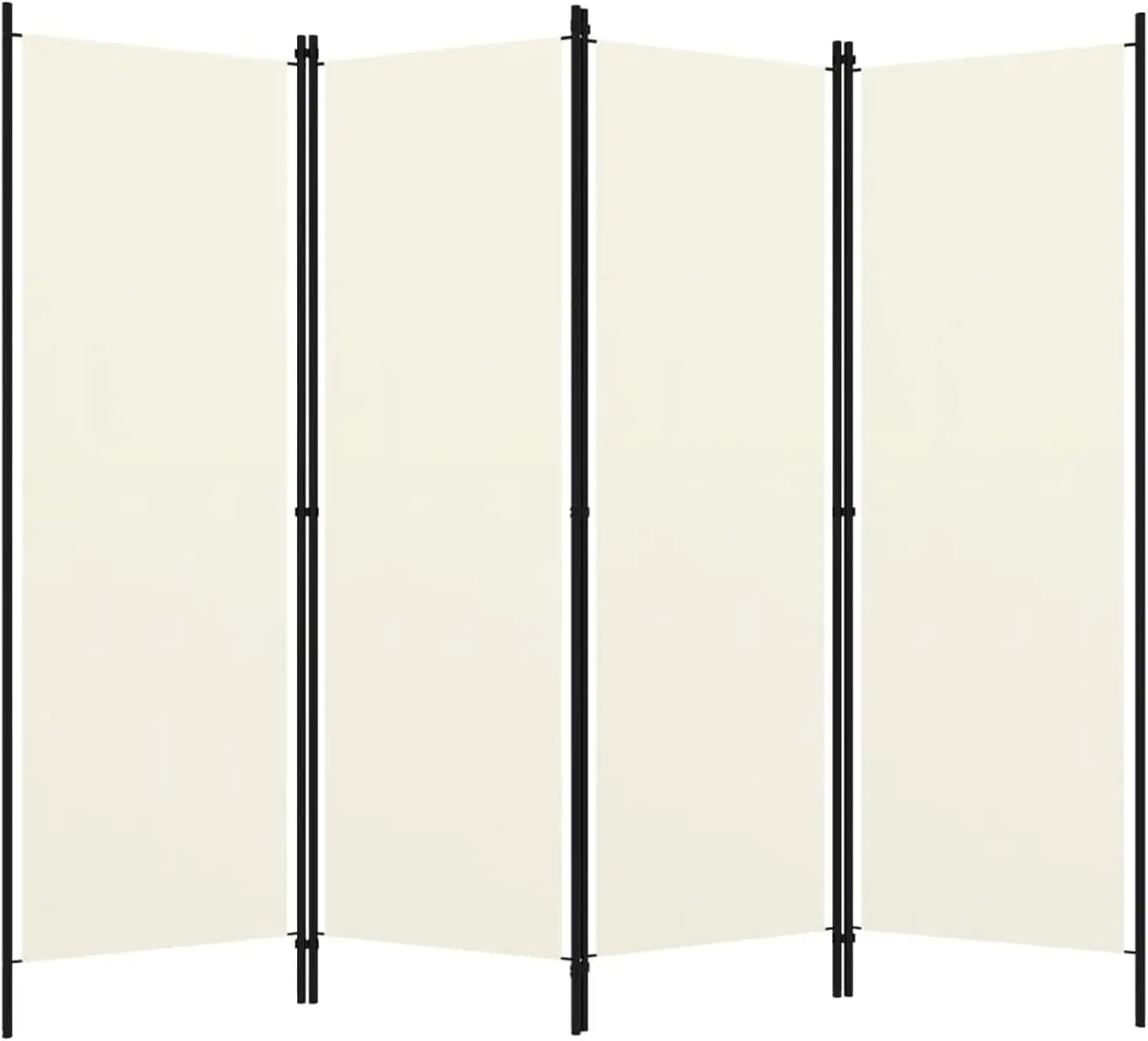 

Room Dividers and Folding Privacy Screens, 4-Panel Partition with Powder-Coated Iron Frame and Fabric Screens, 78.7inx70