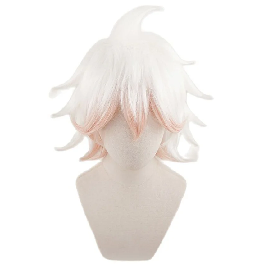 Disfraz de Cosplay de Anime Danganronpa Nagito Komaeda para hombres, ropa de juego de rol con peluca, uniforme de fiesta, chaqueta, traje de camiseta