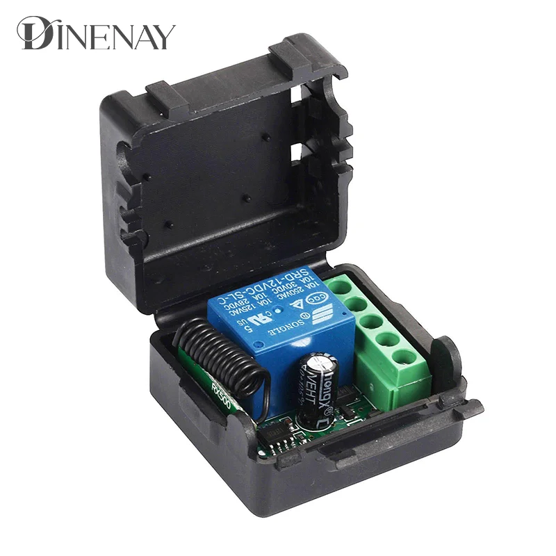 433Mhz Wireless Remote Control EV1527 Learning Code Transmitter 2 bottons DC 12V 10A RF Relay Receiver