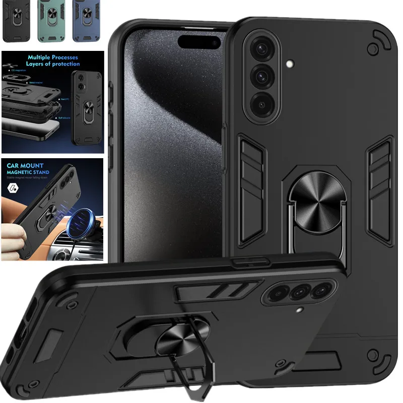 Military Grade Case for Samsung Galaxy A16 5G A06 A36 A56 A15 A25 A35 A55 A05 A05S Cover Ring Stand Holder Fundas Coque