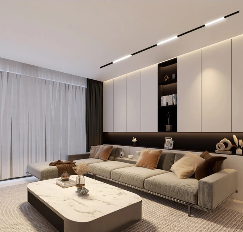 Tuya dimmalbe led schienen licht verputzen eingebettete schienen schienen leuchte für bekleidungs geschäft wohnzimmer haus (zweireihig) – Detail 7