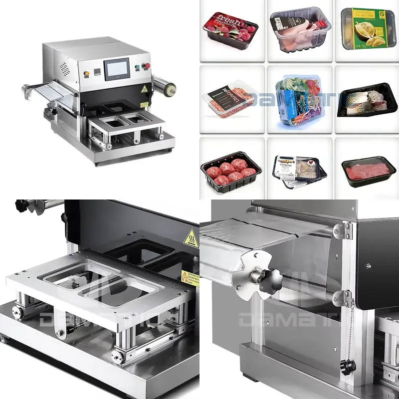 Industrial Commercial PLC Controlled Nitrogen Filling Fresh Fruit Meat Seafood Sushi Preservation Packaging Machine