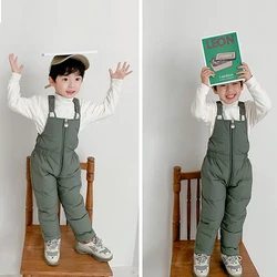 Children Thicken Warm Rompers Boys Girls Autumn Winter Down Pants Kids High Quality Down Trousers Baby Casual Cotton Trousers