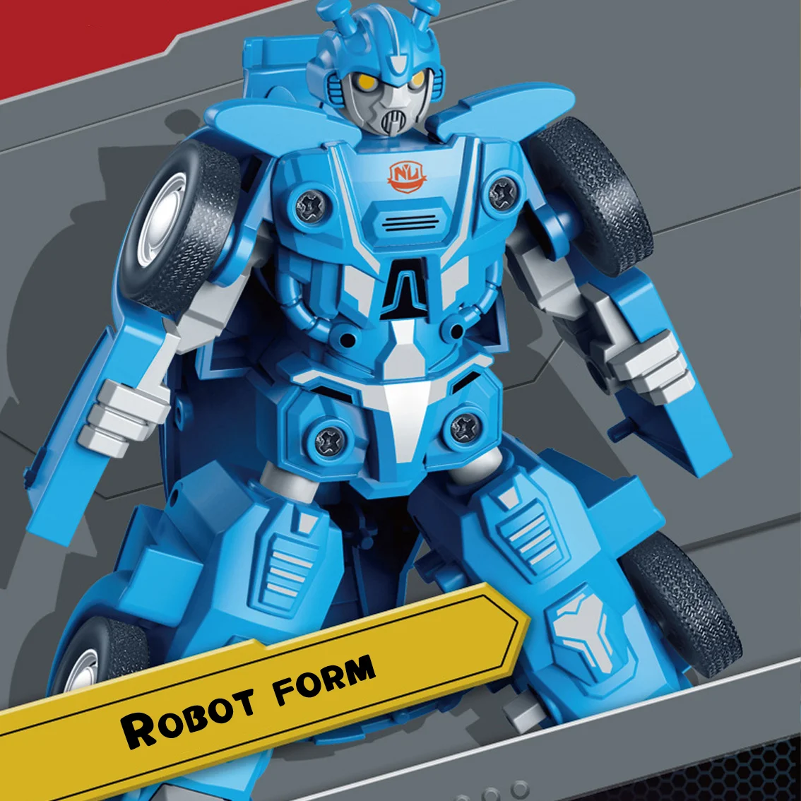 Transformerende autorobot, transformerende vintage autorobot, traagheidsauto voor kinderen, jongen en baby transformeert in politiespeelgoed