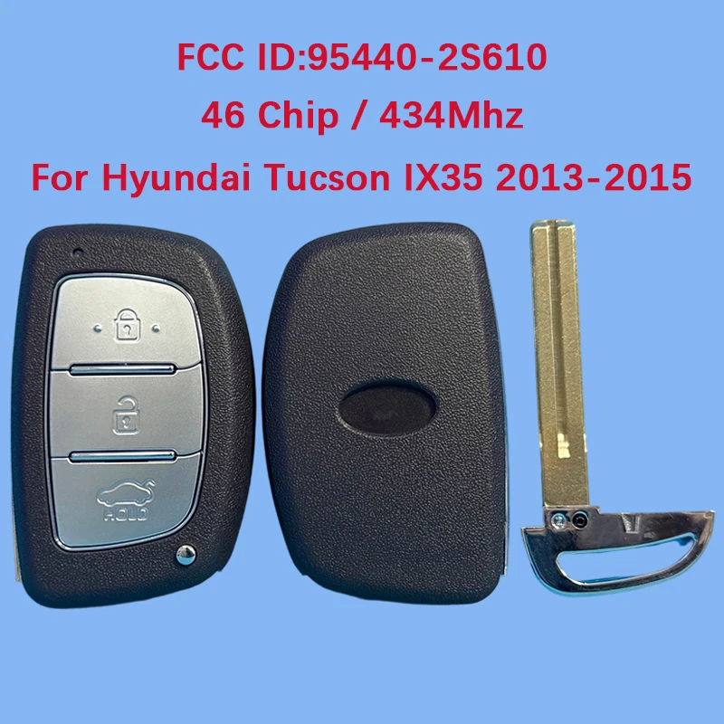 

CN020063 Aftermarket 3-кнопочный смарт-ключ с дистанционным автоматическим запуском 46 чипов 433 МГц FCC ID 95440-2S610 для Hyundai Tucson IX35 2013-2015
