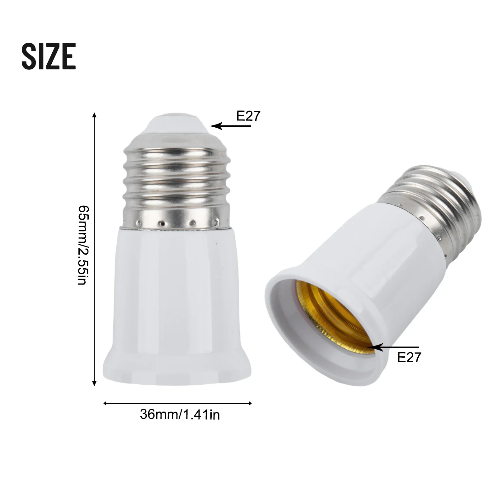 Extend Socket Base E26/E27 Screw In Adapter 3cm 12 inch Extension Base Light Bulb Socket Extender for More Light
