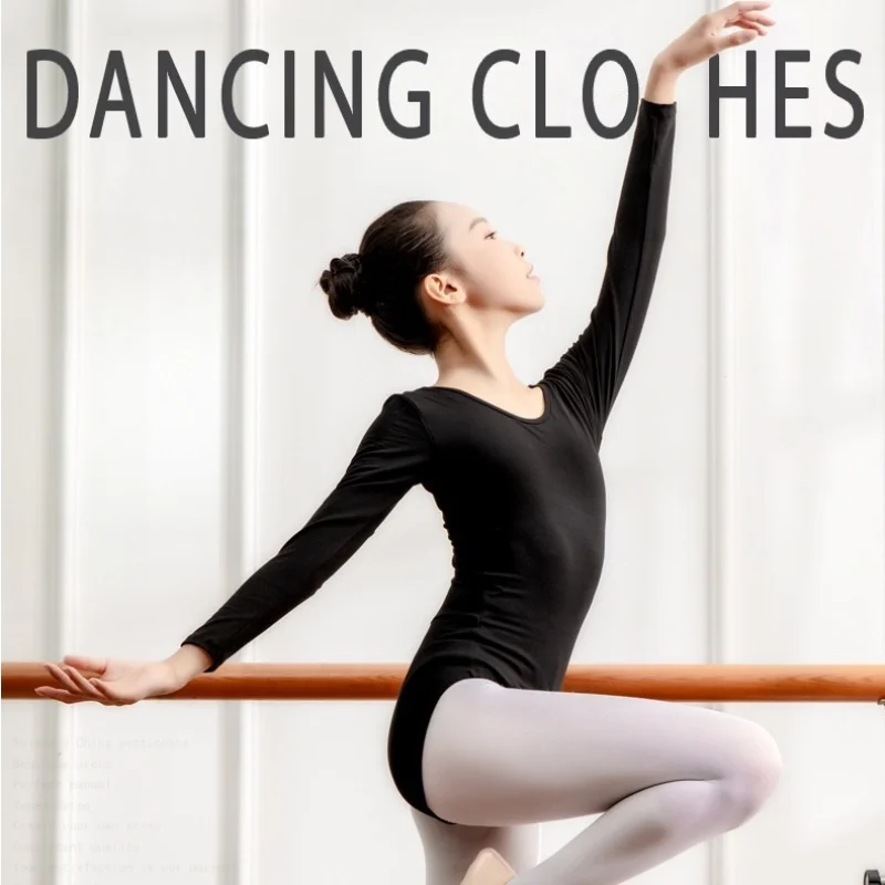 hot selling fashion basic ballet dance wear class practice long sleeve leotard comfort cotton soft hand feel fabrich