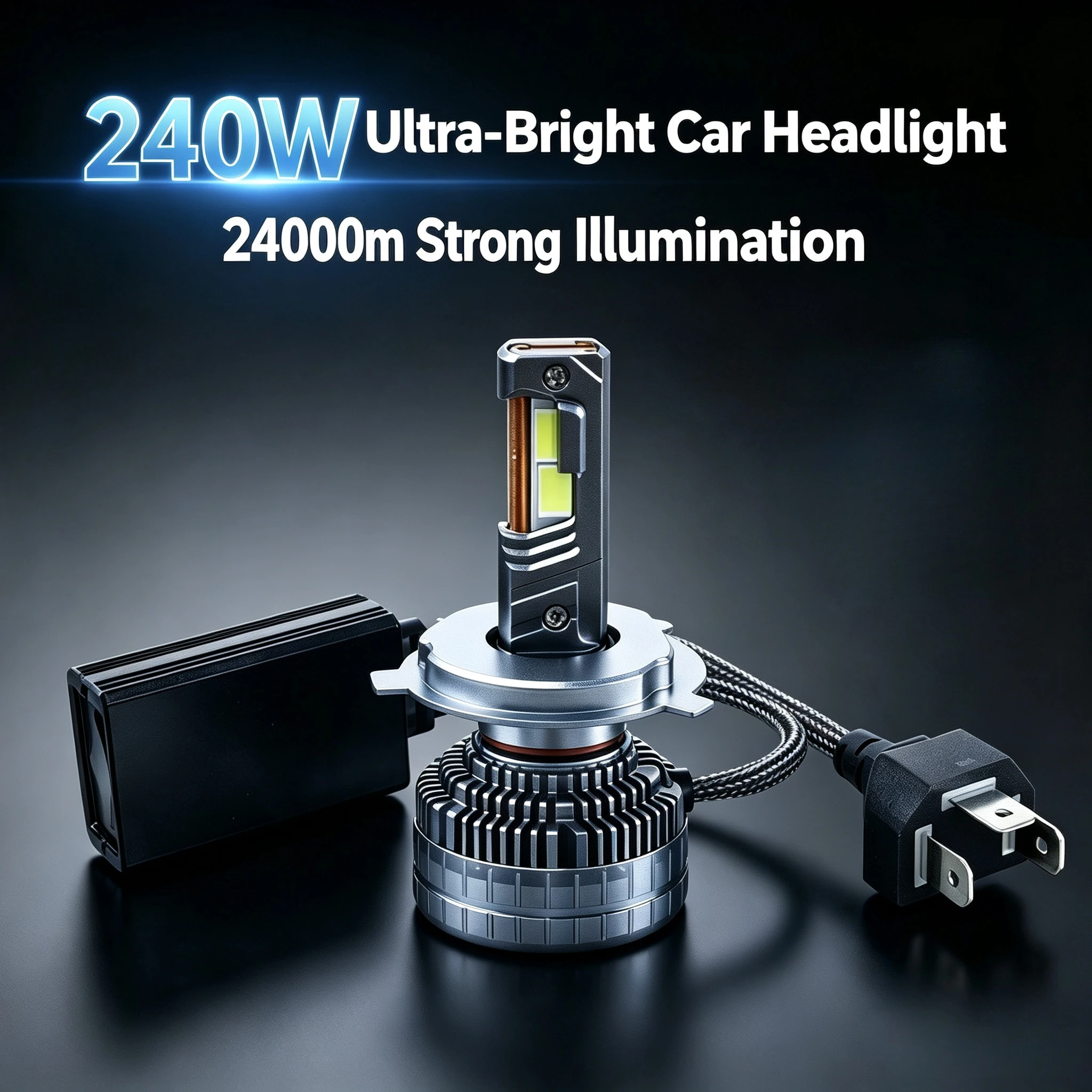 NXY 240W H4 LED Headlight Bulb 6000K Plug and Play Hi Lo Beam Car Headlight Bulb 1:1 Replacement Auto Front Light Easy Install