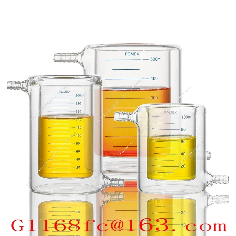 1000ml-5000ml Double-layer Jacket Glass Beaker with Scale Line, High Temperature Resistant