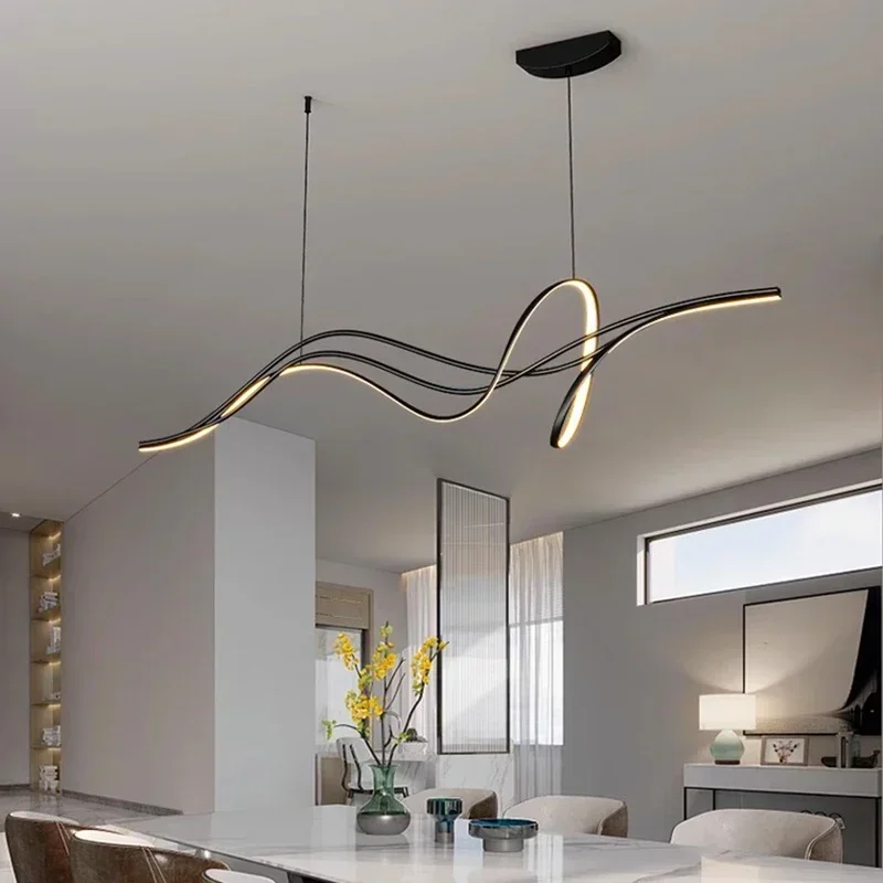 Plafonnier LED Suspendu au Design Minimaliste Moderne, Luminaire Décoratif d'Nik, Idéal pour un Salon, une Salle à Manger ou une Cuisine