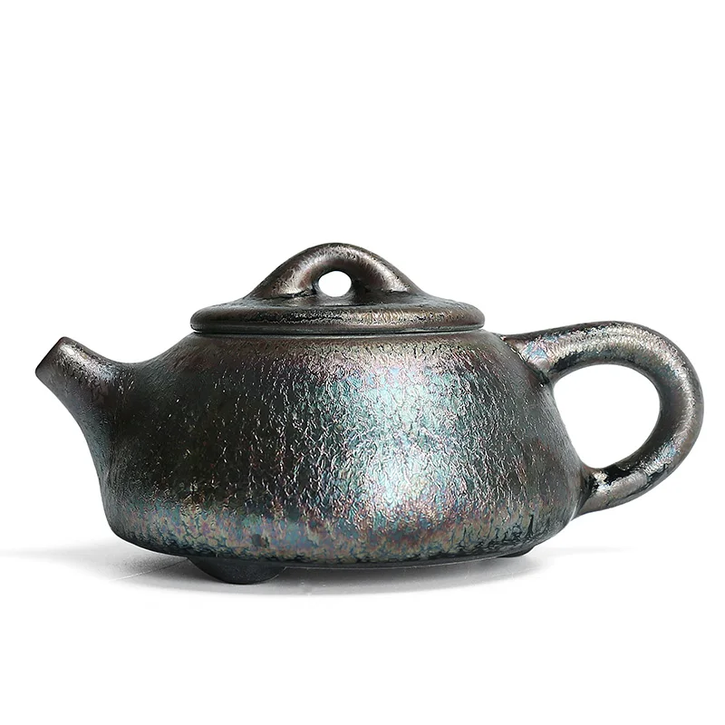 Chunxuan Tang|Zeng Guangxu Raw Ore Temmoku Glaze Jianzhan Shipiao Teapot High Temperature Kiln Baked Teapot Ball Hole Tea-Making