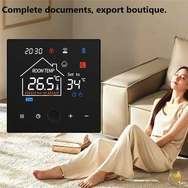 AS94-Tuya Smart Home Wifi Temperature Remote Controller Wireless Gas Wall Furnace Thermostat,Programmable Underfloor Heating