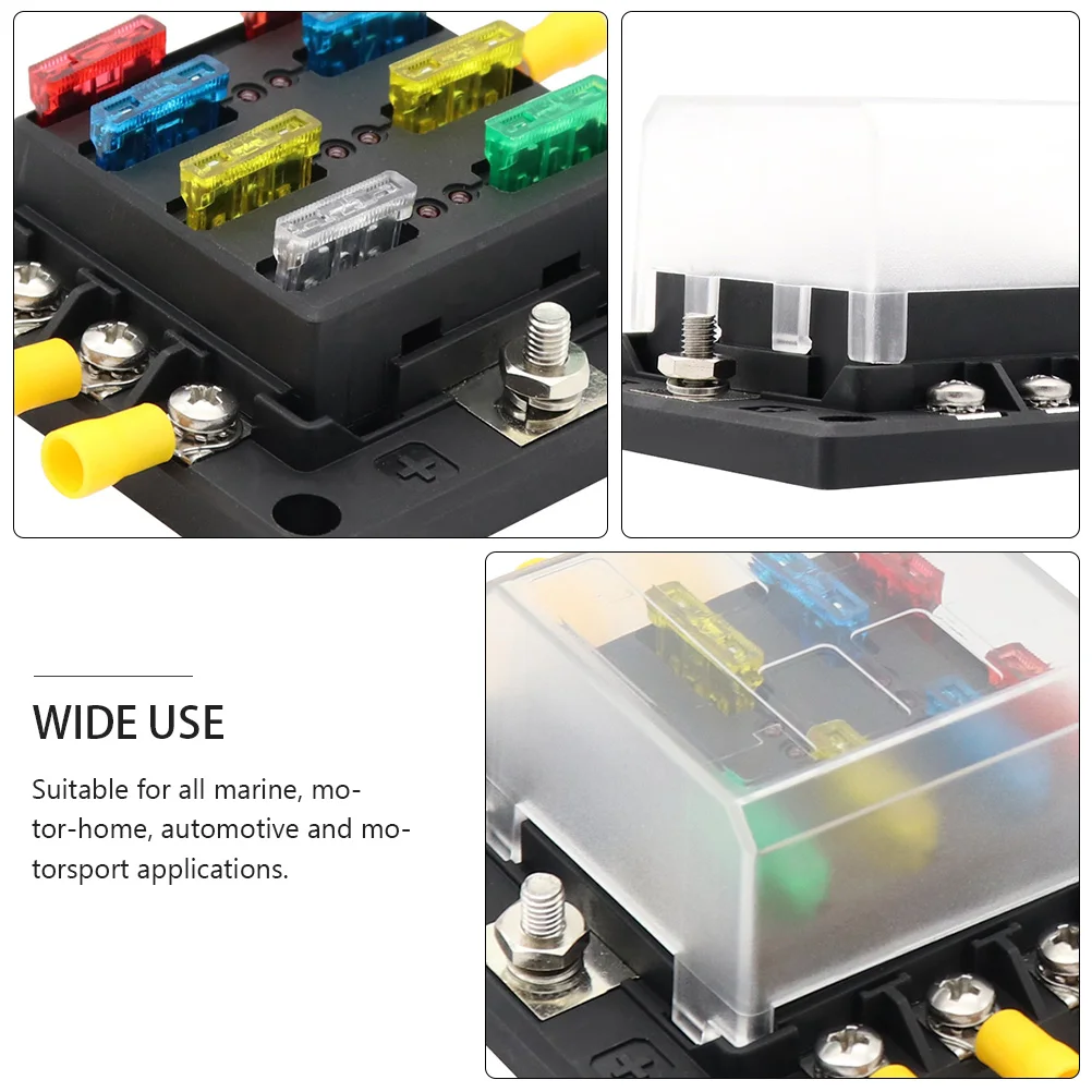 

6 Ways Fuse Box Terminal Block Led Warning Light Indicator Marine Modular Bus Bar Design Car Parts Boat