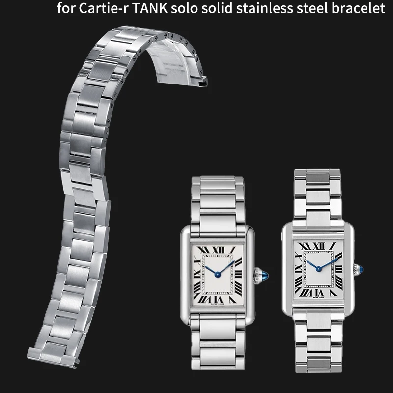 

luxurious 316L Stainless Steel bracelet For Cartie-r TANK solo wristband high quality brand watchband 16mm 17.5mm 20mm 23mm