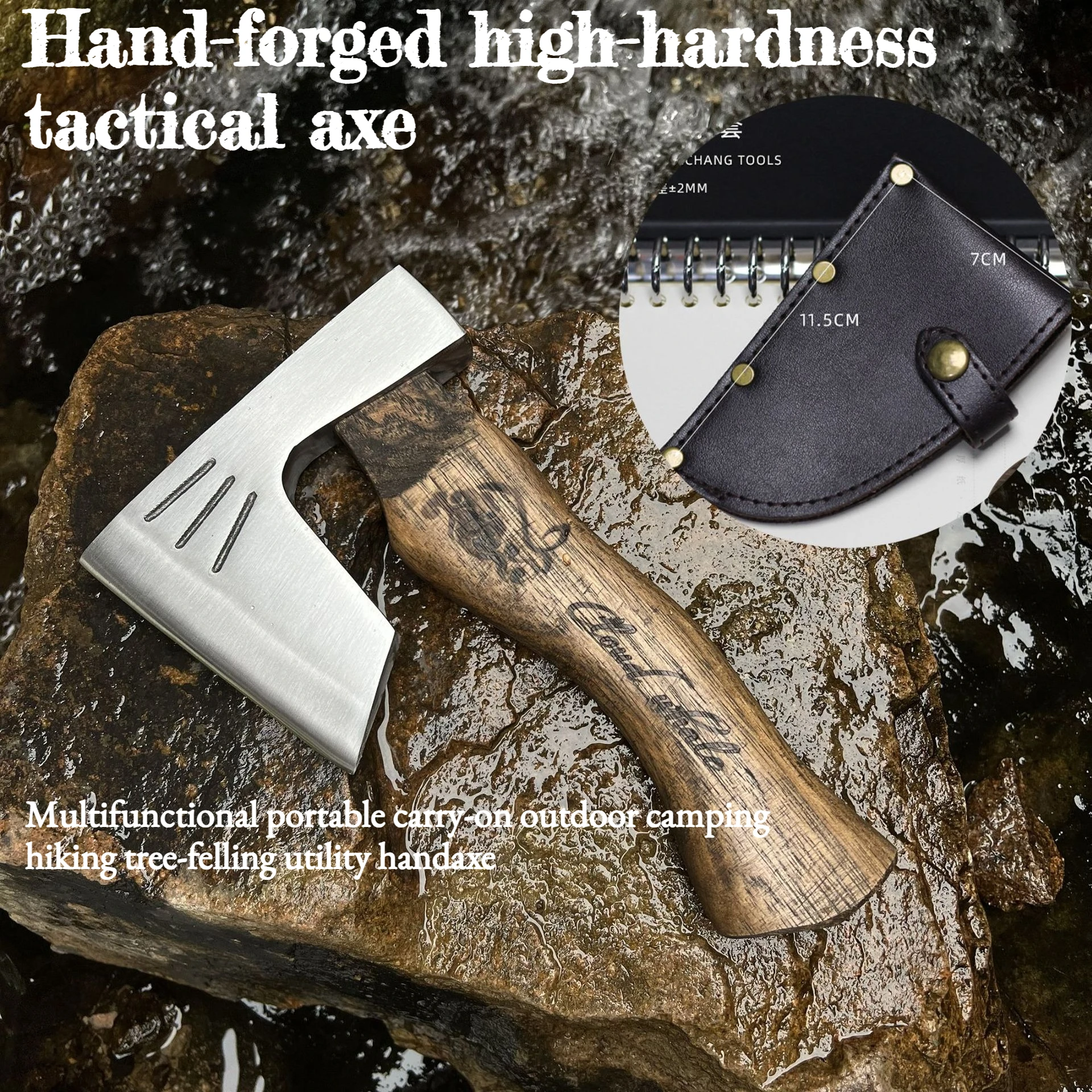 

High-hardness Multi-functional T-actical Hand Axe Hand-forged Professional Users Suitable Outdoor Camping Wood Chopping Tasks