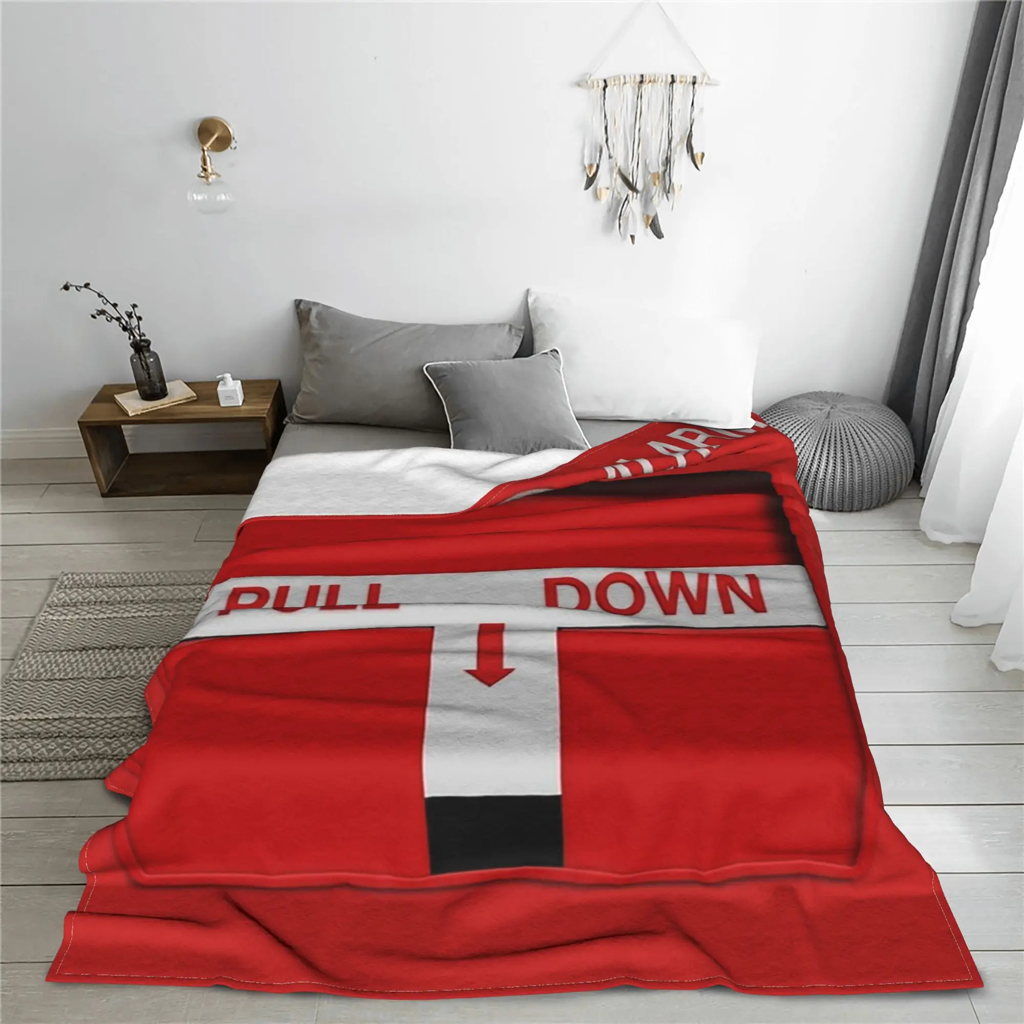 Fire Alarm Pull Station Blankets Portable Flannel Sofa Throw Blanket for Couch Bedding Office Throws Bedspread Quilt