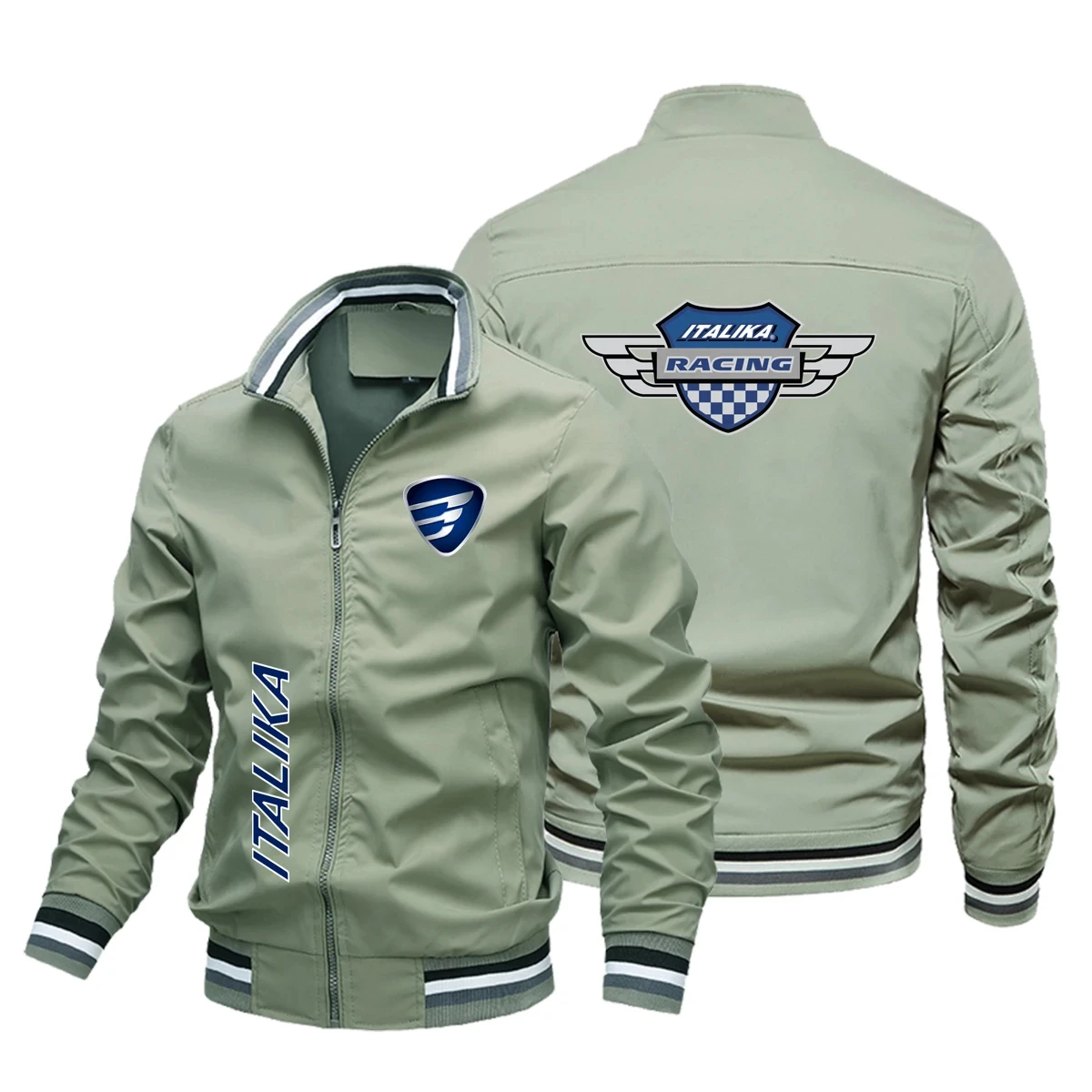 Fashionable ITALIKA motorcycle logo racing jacket, windproof sports bicycle jacket, men\'s clothing, hip-hop bicycle cover jacket