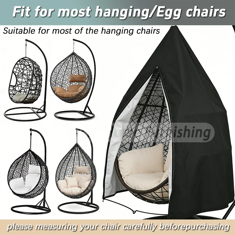 210D/420D Patio Egg Chair Cover with Zipper,Outdoor Hanging Egg Chair Covers.,UV Resistant,Windproof Heavy Duty Cover