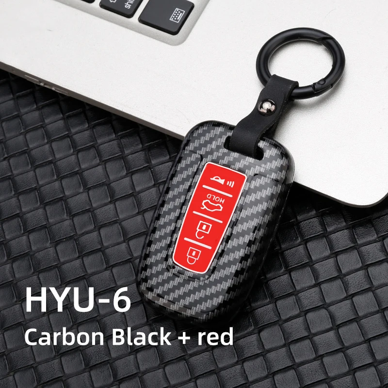 4 Buttons Carbon Fiber Smart key Case For KIA Forte Sportage K2 K5 For Hyundai Genesis Coupe Sonata ix35 Car key Fob shell Cover