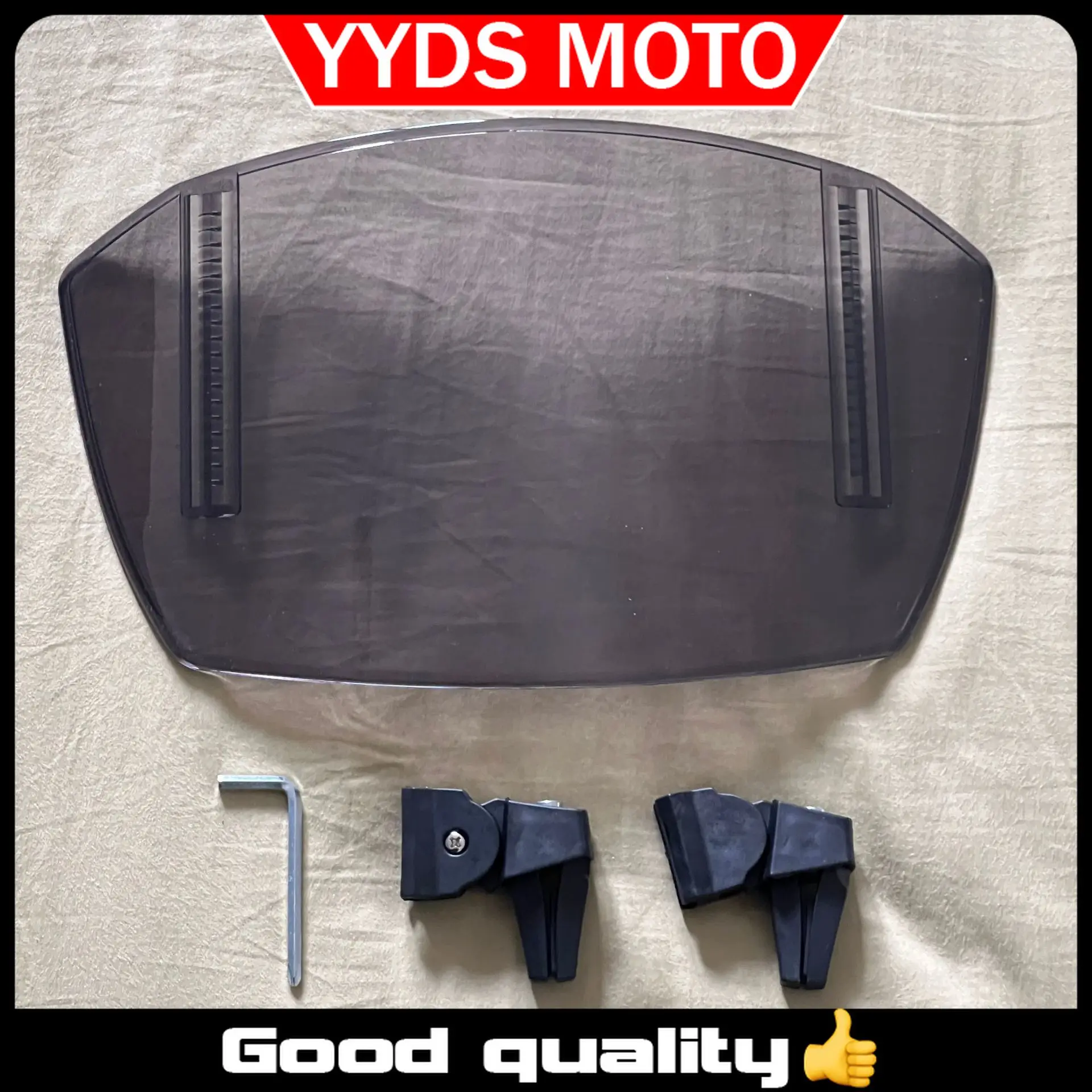 

【Good quality】Universal Extended Small Motorcycle Windshield Fit for Honda Haojue Suzuki Yamaha Harley - Black ABS Plastic