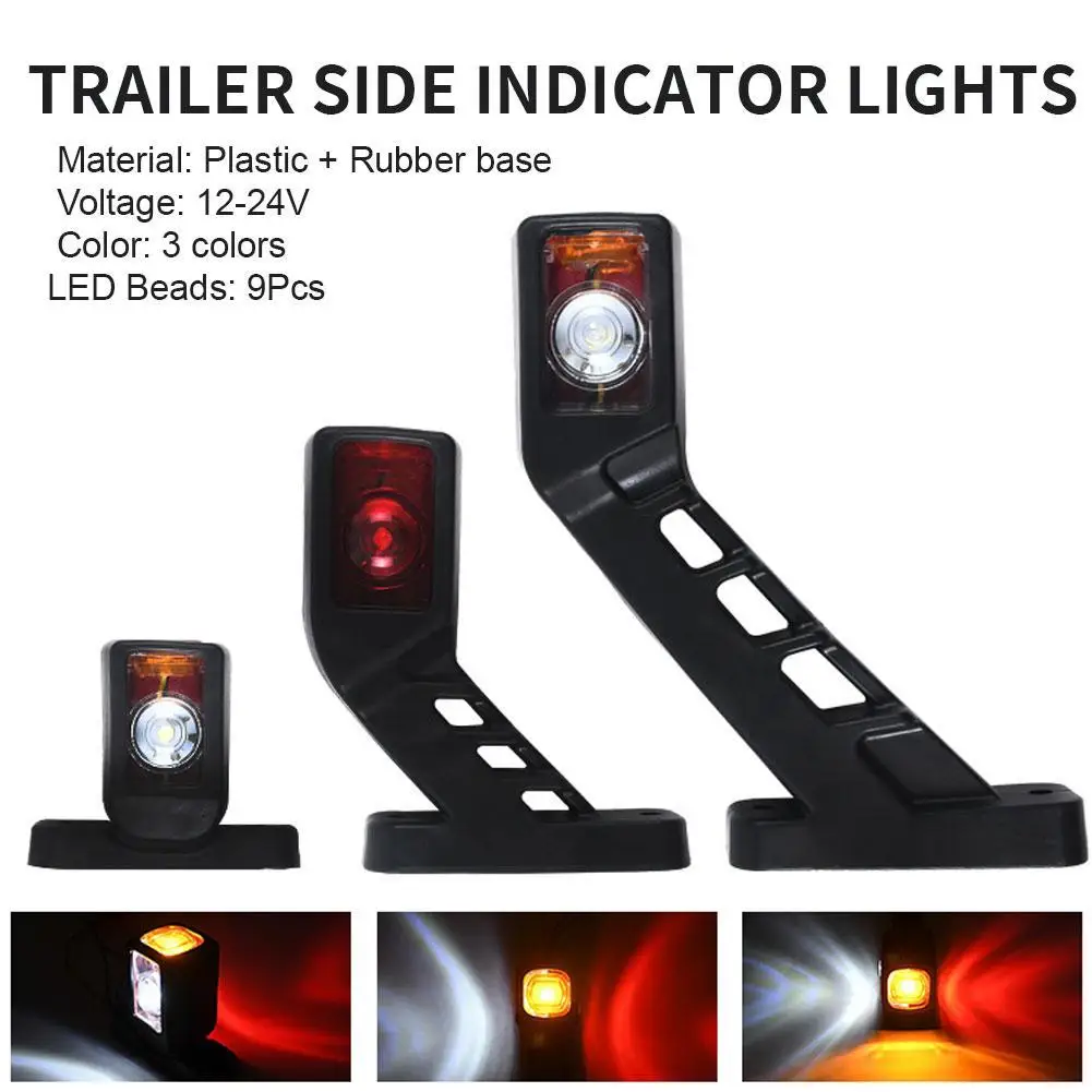 

12-24V 2pcs Side Marker Lights Warning Rear Tail Light Trailer Side Indicator Lights Universal LED Truck Trailer Position Lamp
