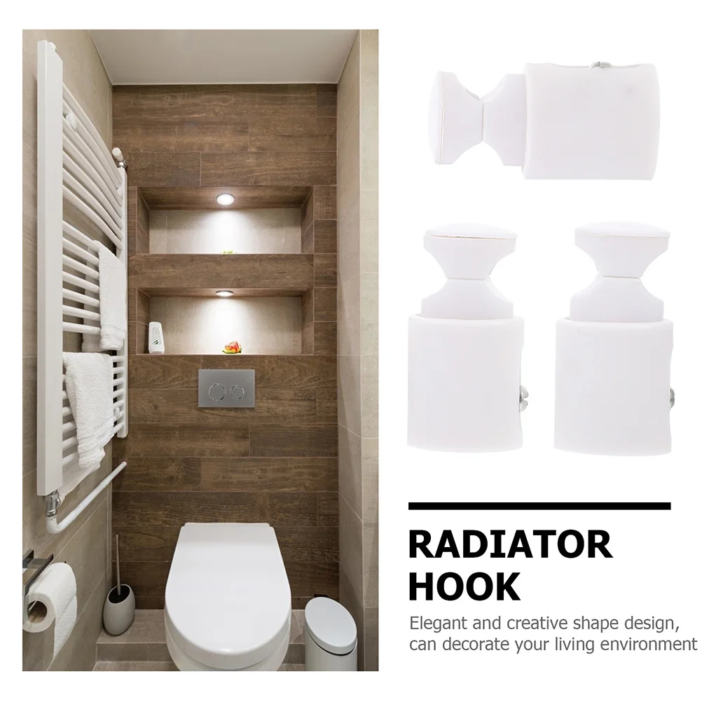 

Plastic Towel Hooks Bathroom Radiator Hanger Storage Rack White Material Space Saver Gadgets Universal Hook