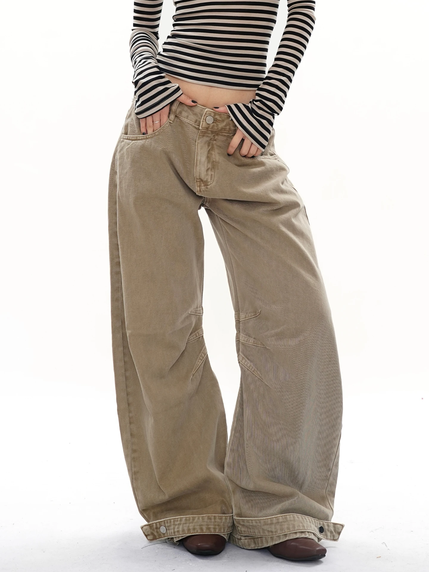 

Джинсы S3T5 Casual Waed Vintage Knife для женщин: свободный крой, прямые штанины, повседневные, удобные, из хлопкового денима