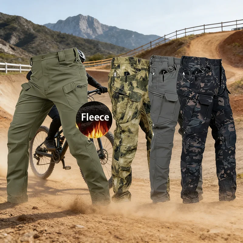 

2026 5XL 6XL Autumn and Winter Camouflage Outdoor Sports Tactical Training Breathable Waterproof Windproof Fleece Tactical Pants