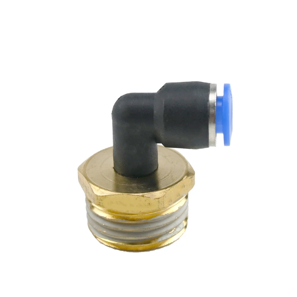 90 ° L Shape Pneumatic Fittings Elbow Quick Joint 1/2'' Male Connector For 6-12MM  PU Hose 5 Pack