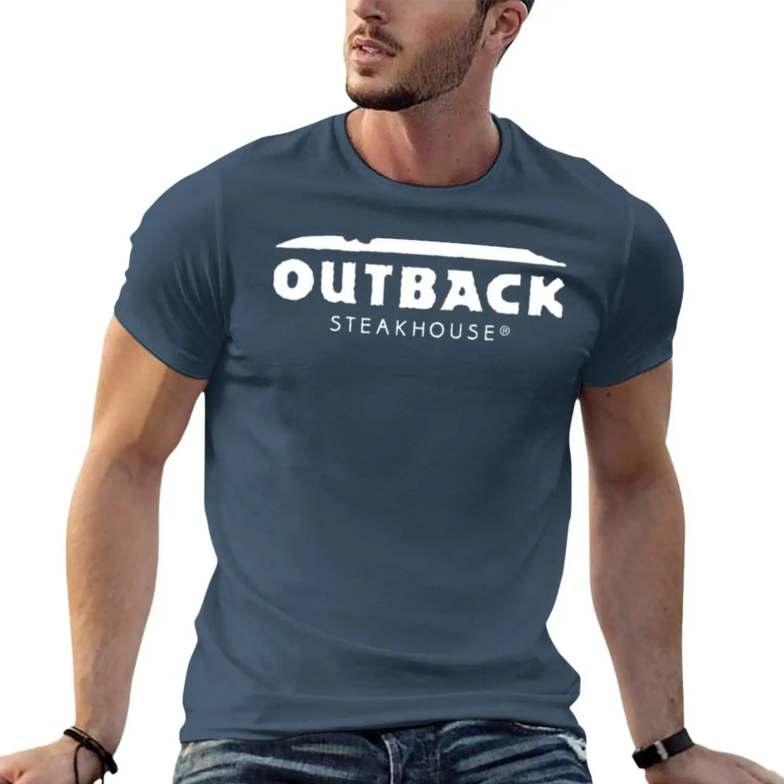 Outback Steakhouse. T-shirt funnys heavyweights korean fashion mens graphic t-shirts hip hop