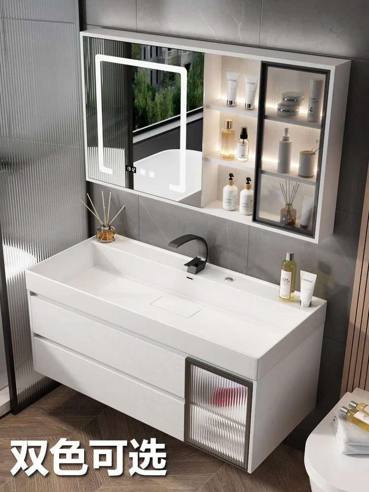 XK Light Luxury Bathroom Bathroom Cabinet Combination Modern Simple Bathroom Ceramic Integrated