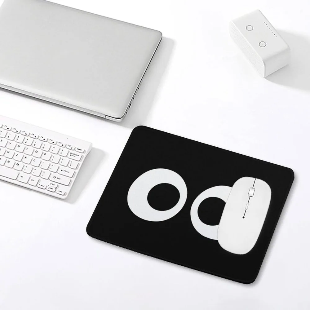 Mouse pad minimalista com design de olho de desenho animado para mesas de escritório e laptop com base de borracha antiderrapante