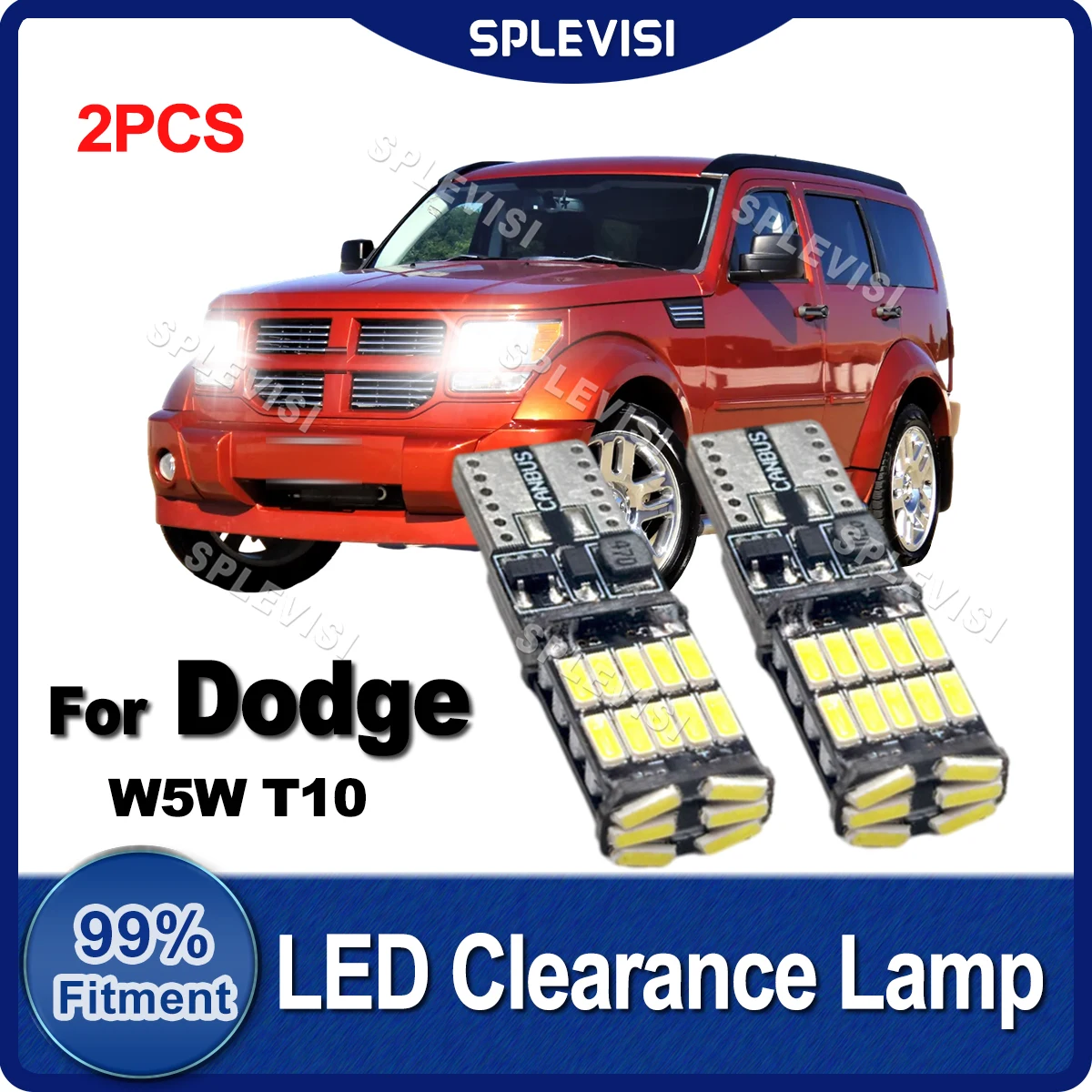 2x Car Upgrade W5W T10 LED Clearance Lamp Light Bulbs Fit For Dodge Nitro Caliber Charger Caravan Journey