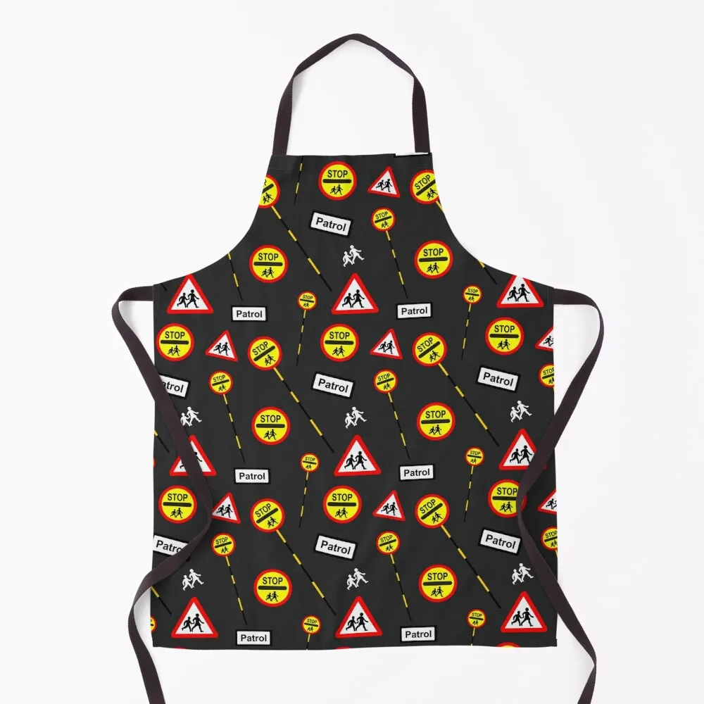 School Crossing Patrol Sign Pattern Apron Novelties Kitchen And Home Funny cookings for women Apron