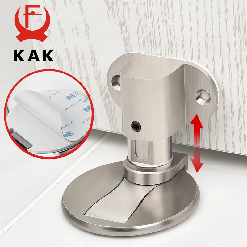 

KAK Magnetic Door Stopper Punch-free Adjustable Zinc Alloy Door Holder Hidden Door Stop Floor Mounted Stop Door Hardware 6 Color