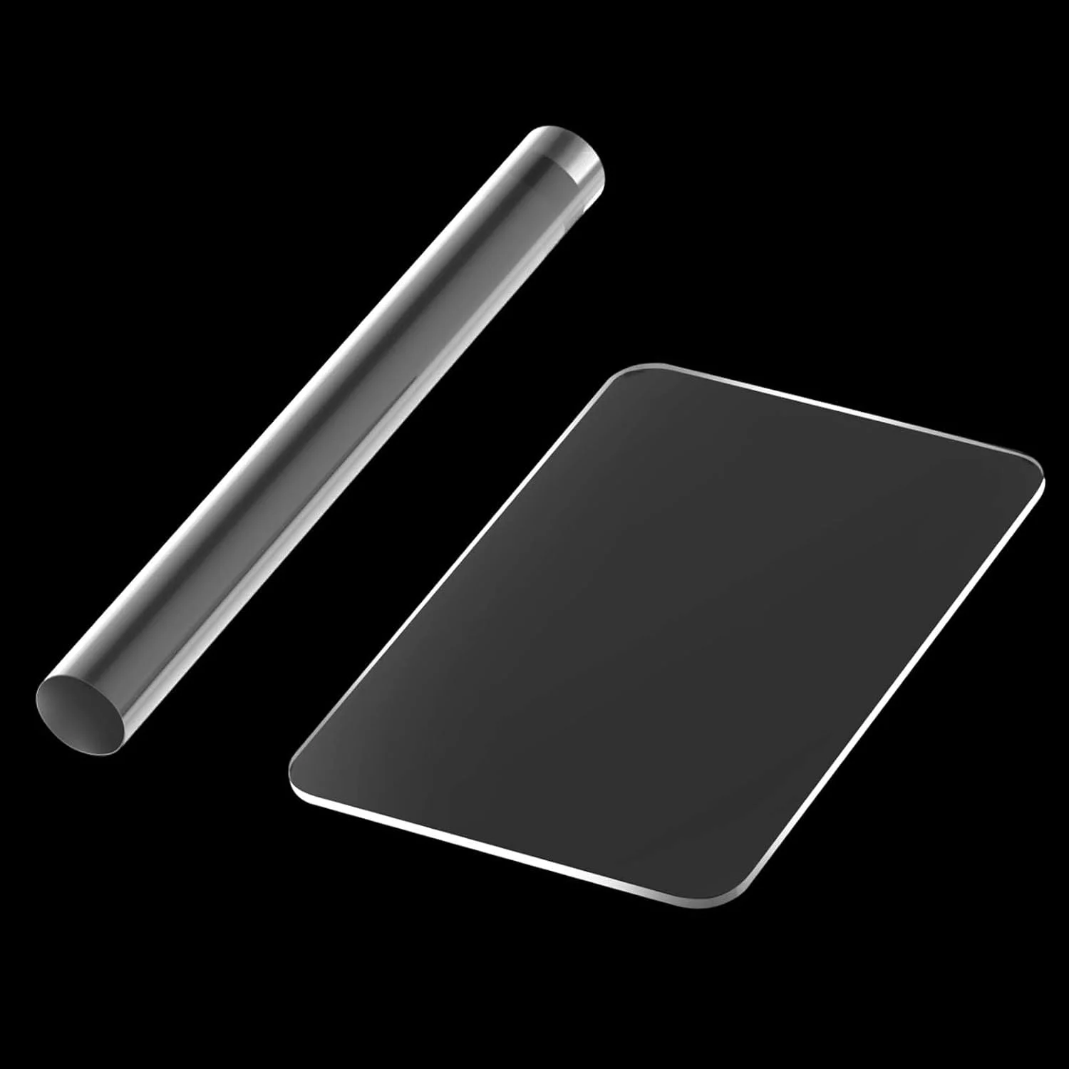 Acrylic Clay Roller with Acrylic Sheet Acrylic Round Clay Non-Stick Rollers for Shaping and Sculpting, Polymer Clay Craft Tool