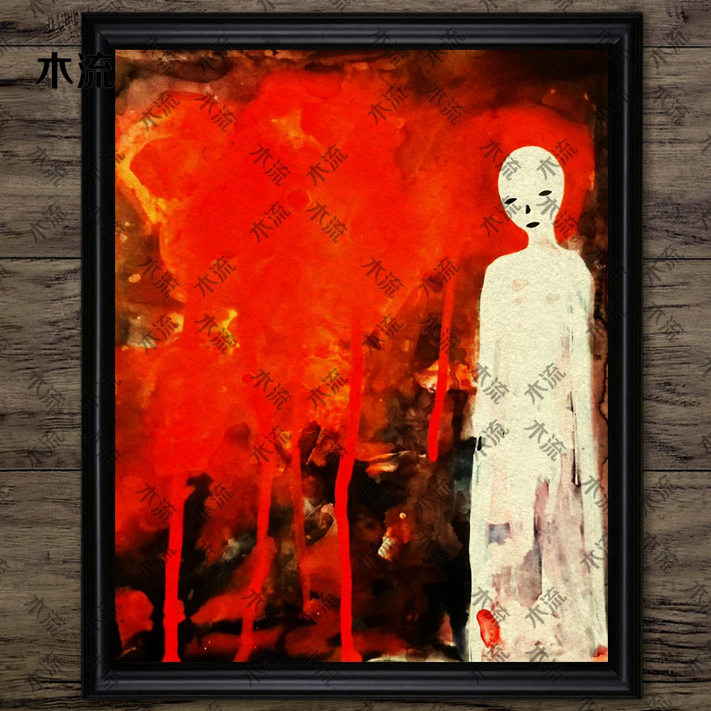 Agonizing Death And Wake Up, Abstract Wall Art,Canvas Painting, Creepy Massacre,Minimalist Art Poster And Print, Home Decoration