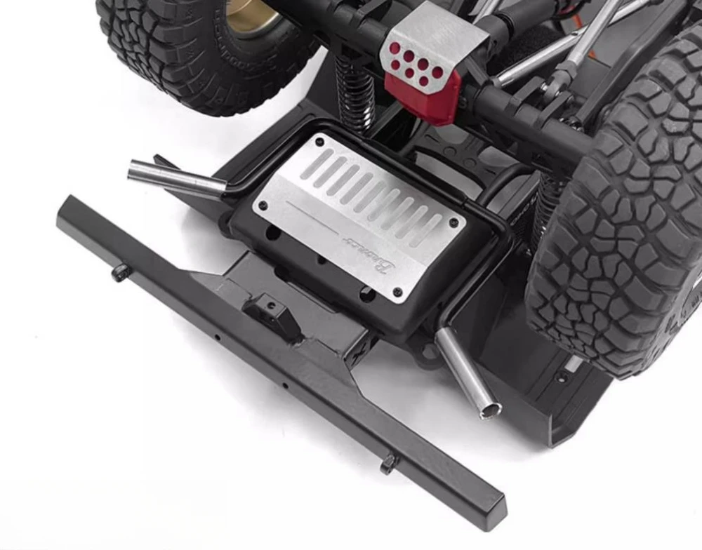 Escala 1/10 tubo de escape de metal + conjunto de tanque de óleo adequado para carro RC Axial SCX10 iii bronco Crawler 1 10