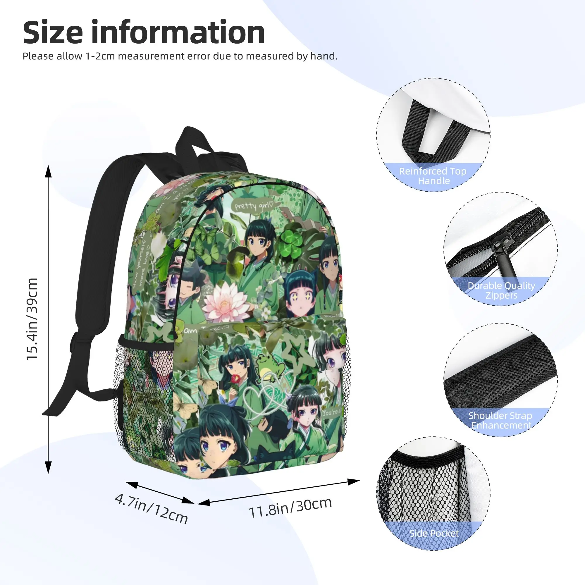 The Apothecary Diaries Maomao  Backpack Hot Sale Daypack Large Capacity Boys Girls BookBag Shoulder Bag for Men Women School Bag