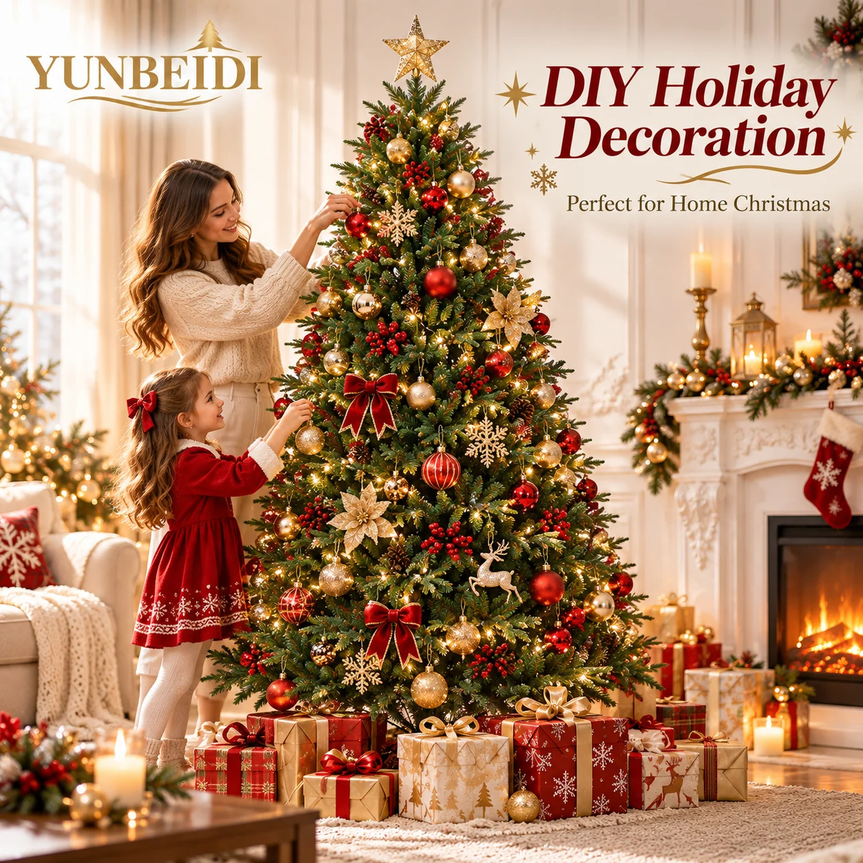 Artificial Christmas Tree PE&PVC Encryption with LED Light High-Grade Exquisite Xmas Tree 120CM-240CM Home Party Christmas Decor