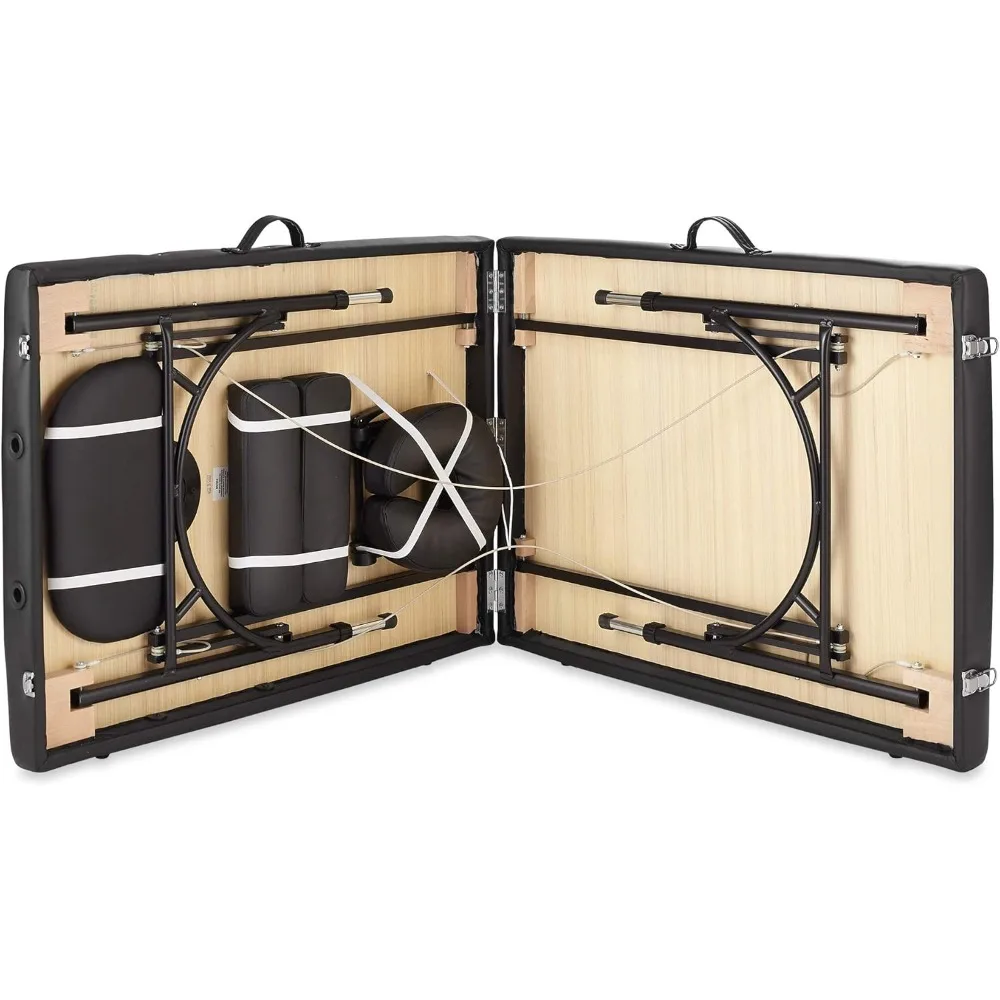 طاولة تدليك احترافية خفيفة الوزن ثنائية الطي مع أرجل من الألومنيوم - تتضمن مسند الرأس ومهد الوجه ومساند للذراعين #3