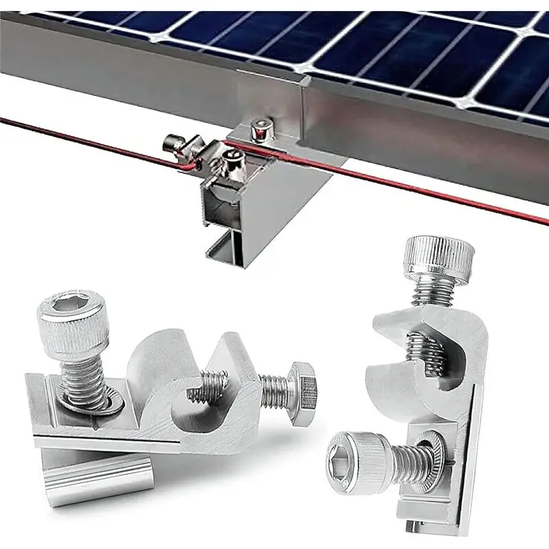 RABIT AS59~ Solar Panel Grounding Clips, Solar Panel Ground Lug Standard, Solar Panel Mounting Brackets, Grounding Eyelets,Pack