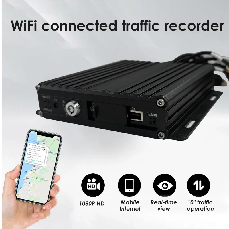 20264CH 1080P/720P AHD Dash Cam with Dual Lens & Rearview Mirror Camera G-Sensor GPS4G WiFi ADAS Built-in Battery Mobile Car DVR