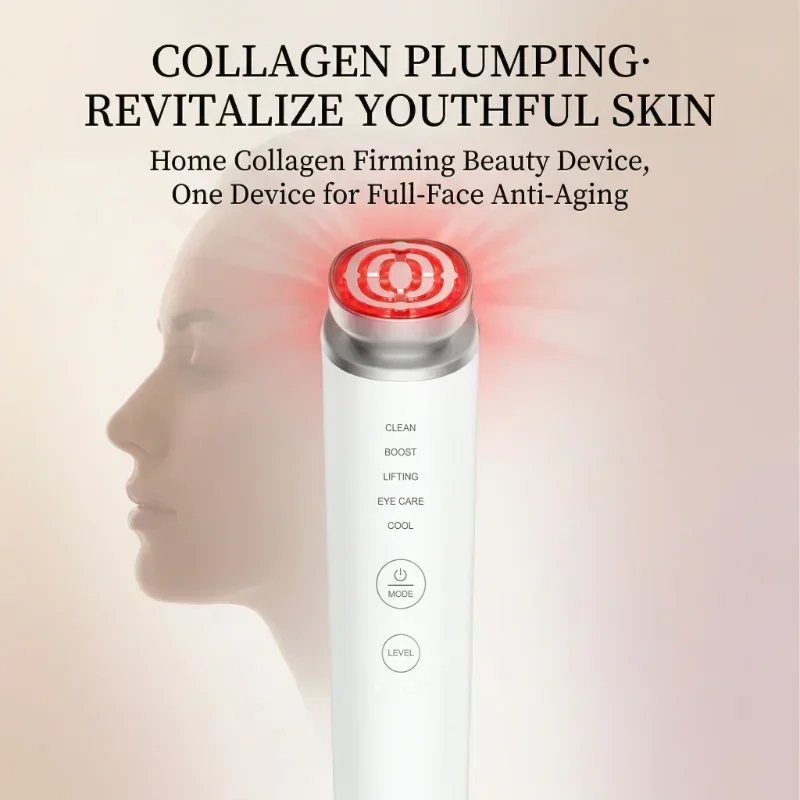 

5 Modes Home Beauty Device, Collagen Tightening Anti-Aging EMS Red Light Eye Care Deep Cleansing Tool